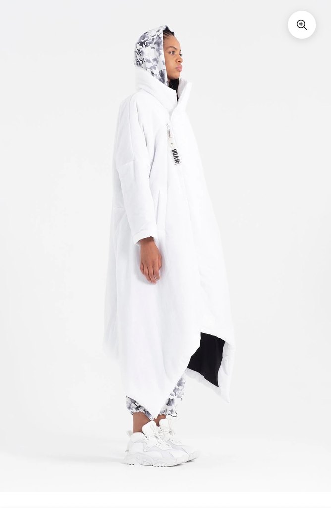 Kadın Uzun Beyaz puf kaban - Görsel 3