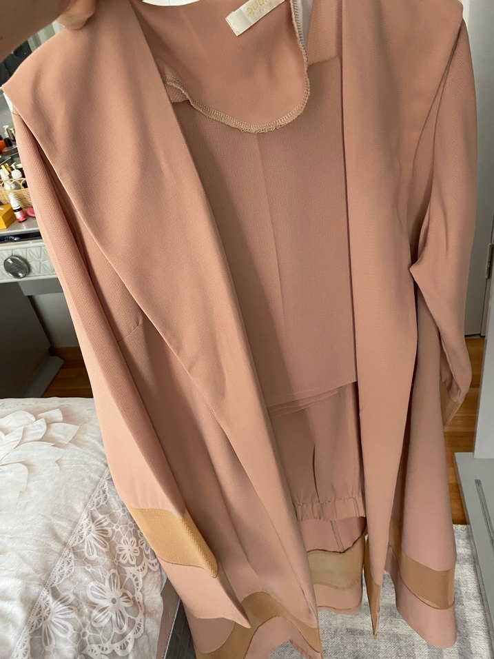 Bej Uzun Kollu Kadın Takım - Görsel 3