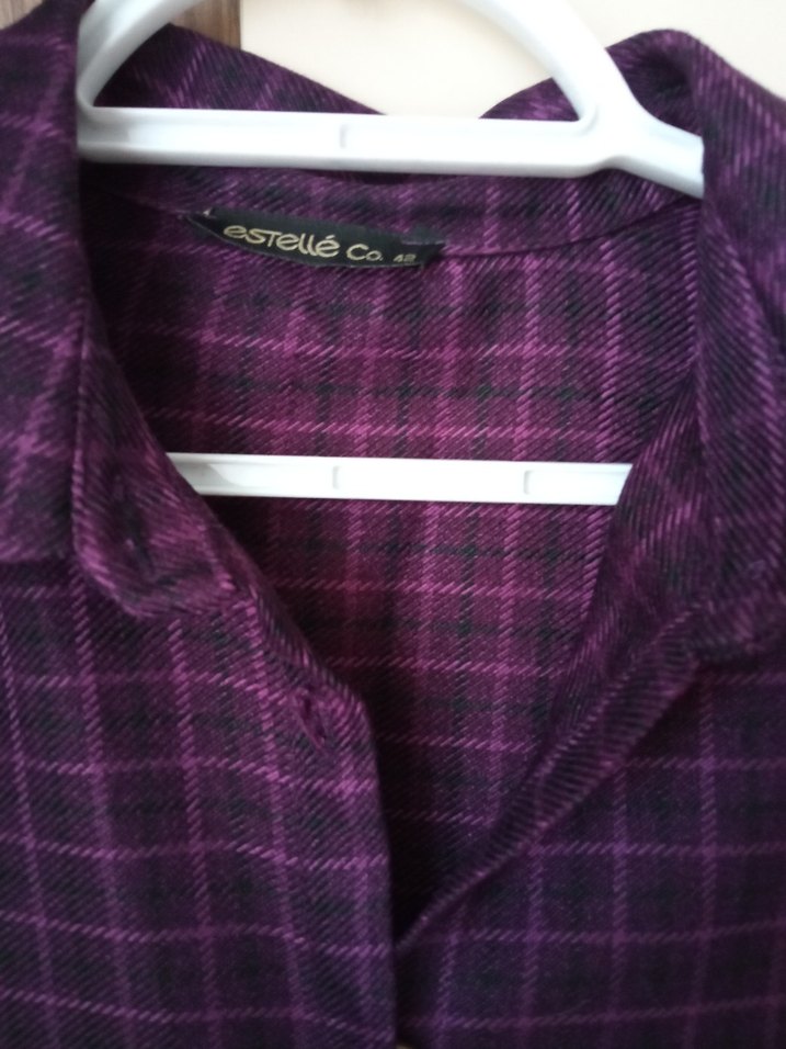 Uzun Mor Kadın Elbise Düğmeli ve Uzun Kollu - Görsel 4