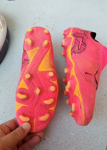 Pembe Erkek Futbol Ayakkabısı Velcro - Görsel 2