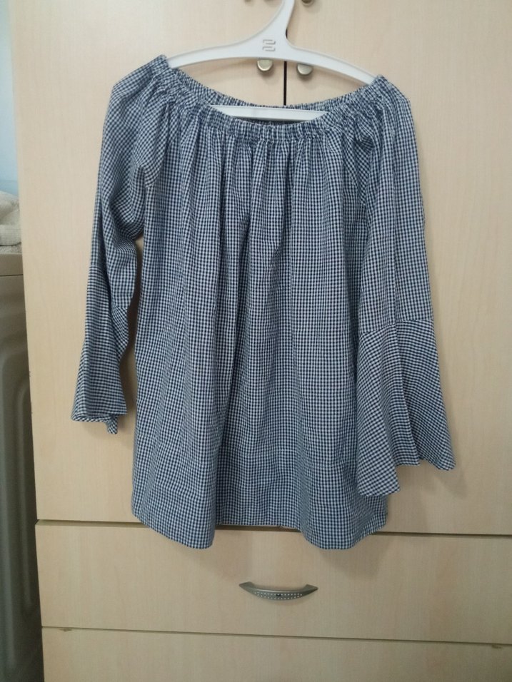 Gri Piliseli Uzun Kollu Kadın Bluz - Görsel 5