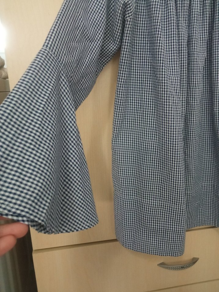 Gri Piliseli Uzun Kollu Kadın Bluz - Görsel 2