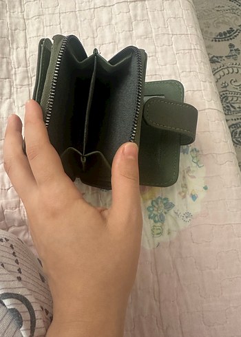Beden haki Renk Fermuarlı Kadın Deri Cüzdan