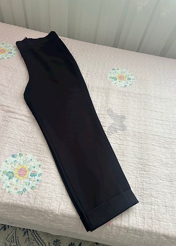 xl Beden Siyah Kadın Midi Kumaş Pantolon