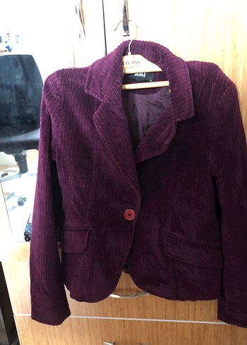 Zara Düğmeli Mor Kadın Süet Blazer Ceket