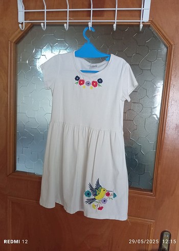 Renkli Baskılı Kız Çocuk Elbise