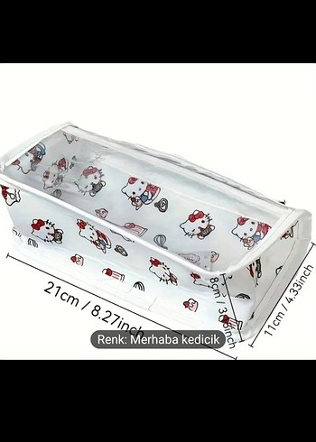 Hello Kitty Beyaz Kitty Makyaj Düzenleyici Çanta