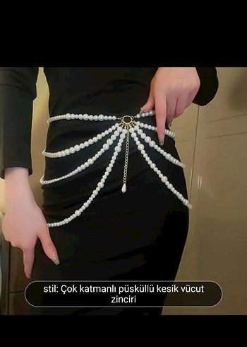 Zara Beyaz Çok Katmanlı Püsküllü Vücut Zinciri