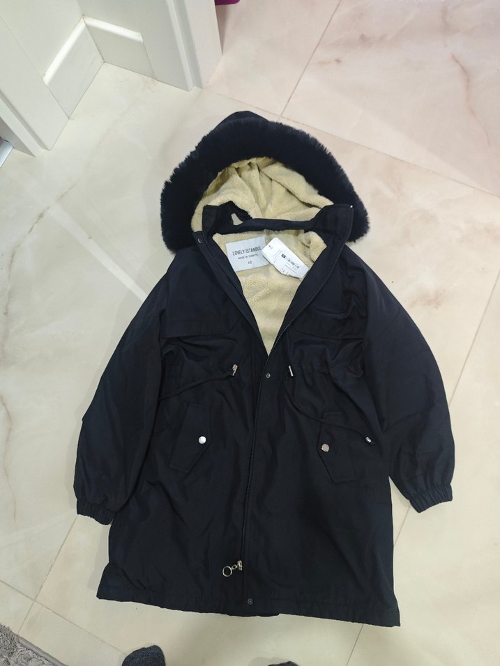 Siyah Midi Kadın Yağmurluk Notched Yaka - Görsel 4