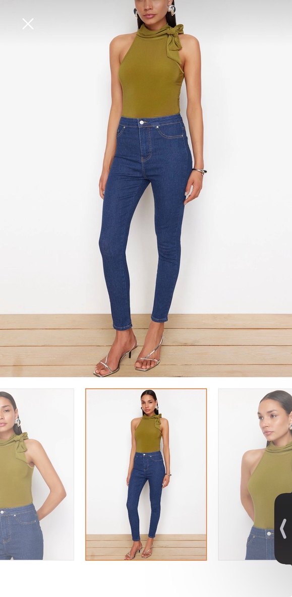 Haki Renk boyundan ipli bağlama detaylı bluz milla - Görsel 5