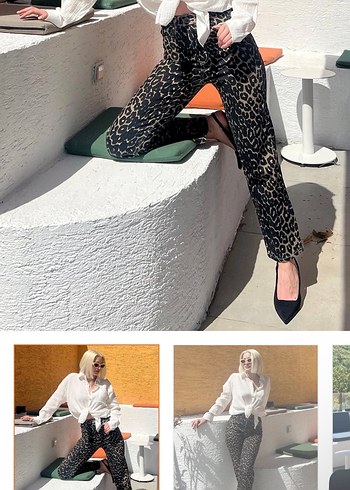 Kadın leopar Pantolon - Görsel 5