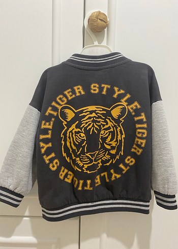 9-12 Ay Beden gri Renk Erkek bebek bomber ceket