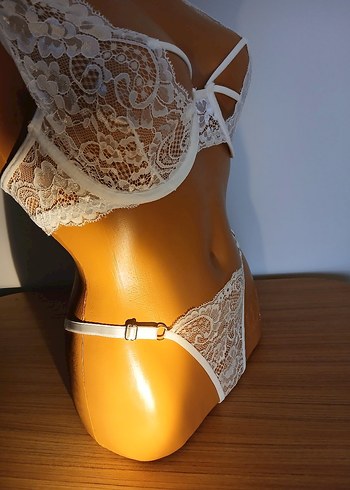 Beyaz Dantel Bohem Mini Sütyen Takımı - Görsel 6