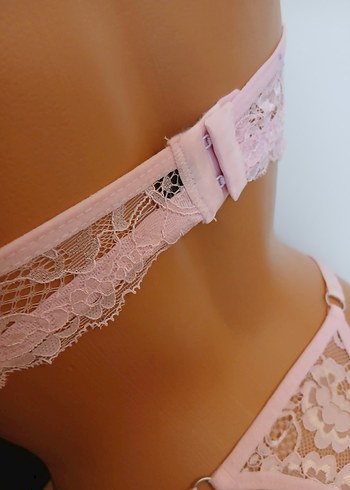 Pembe Dantel Bohem Büstiyer Sütyen takımı - Görsel 13