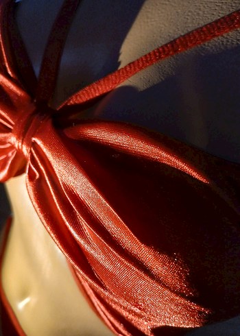 Parlak Kırmızı Mini Bikini Fiyonk Detaylı - Görsel 4