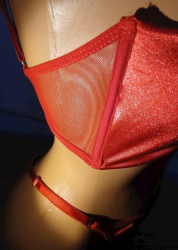 Parlak Kırmızı Mini Bikini Fiyonk Detaylı - Görsel 5