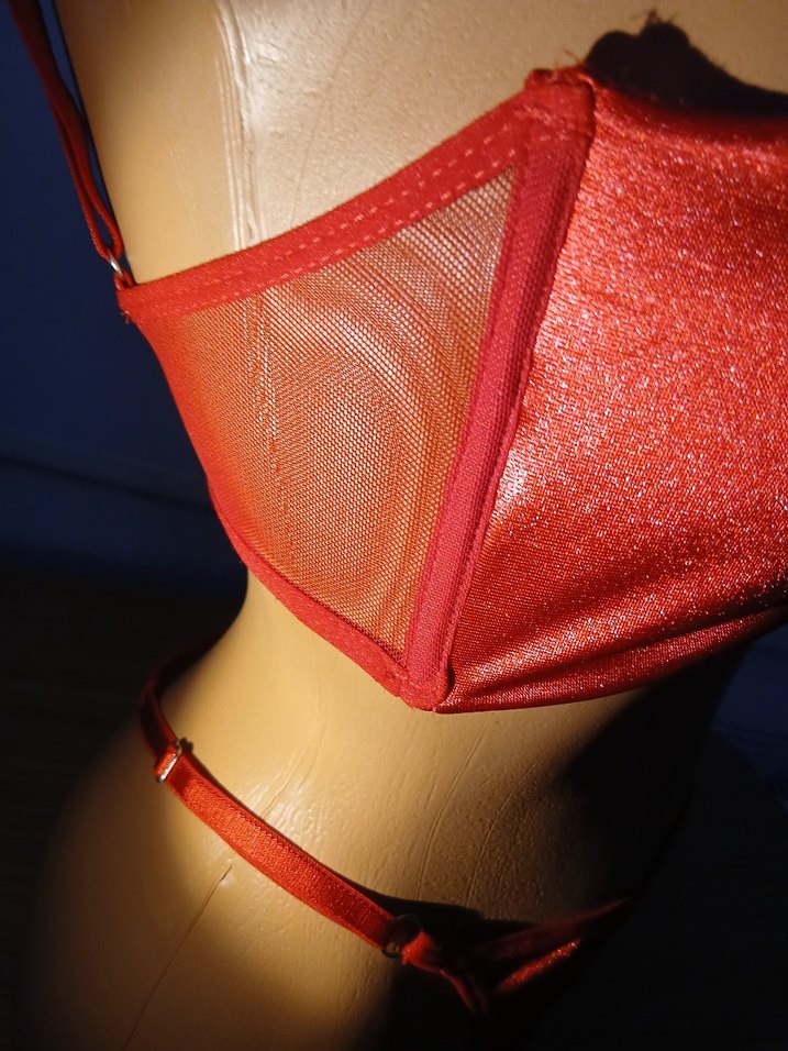 Parlak Kırmızı Mini Bikini Fiyonk Detaylı - Görsel 5