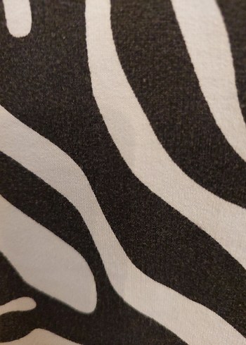 m Beden Zebra Desenli Siyah Mini Eşofman Takımı