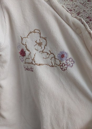 Kız Bebek Nakışlı Beyaz Astronot Tulumu - Görsel 7