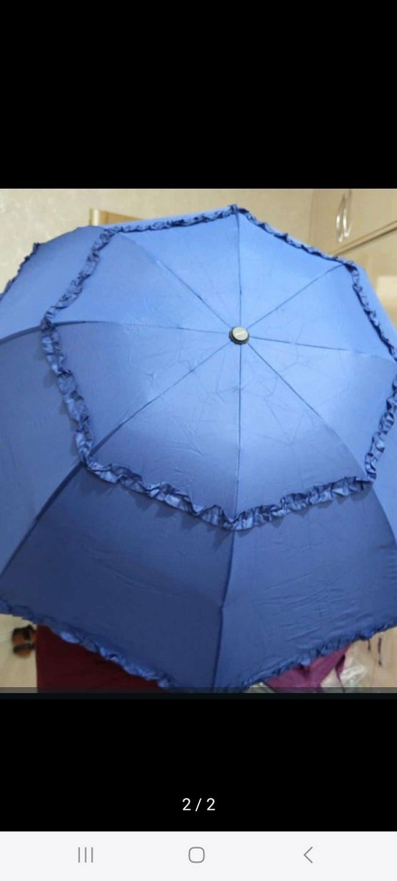 Marluxs Koyu Kırmızı Fırfırlı Kadın Şemsiye - Görsel 2