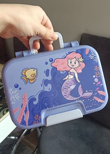Mor Deniz Kızı Desenli Çocuk Beslenme Kutusu - Görsel 5