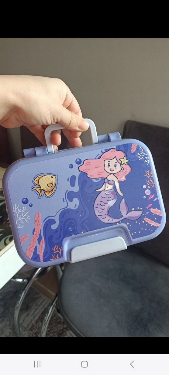 Mor Deniz Kızı Desenli Çocuk Beslenme Kutusu - Görsel 5