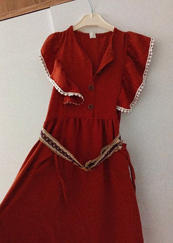 yazlık sıfır kol kız çocuk elbise - Görsel 3