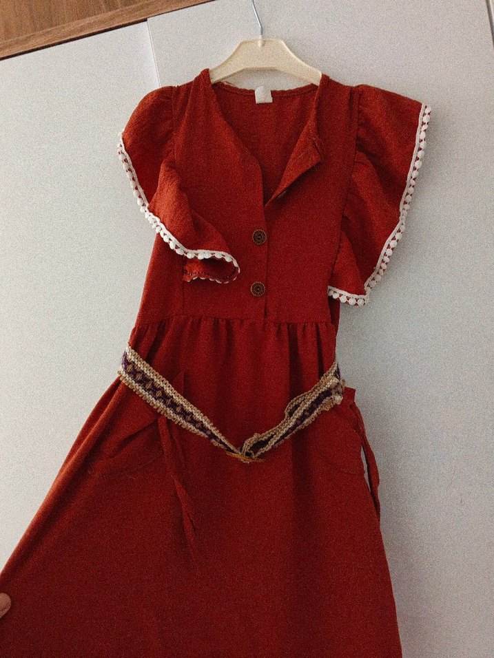 yazlık sıfır kol kız çocuk elbise - Görsel 3