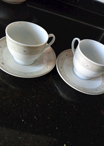 Beyaz Seramik Fincan ve Tabak Seti - Görsel 6