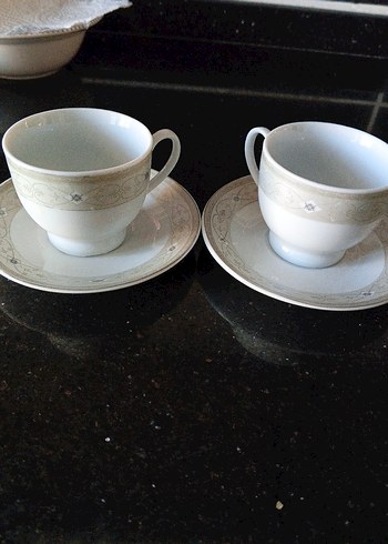 Beyaz Seramik Fincan ve Tabak Seti - Görsel 3