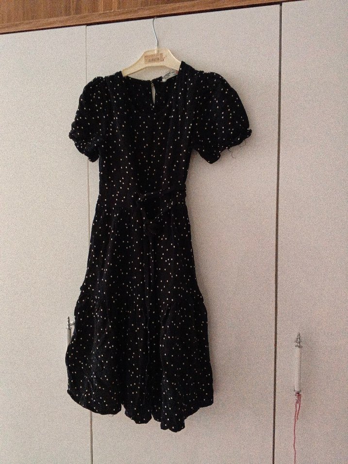 kız çocuk puantiyeli yazlık şık elbise - Görsel 5