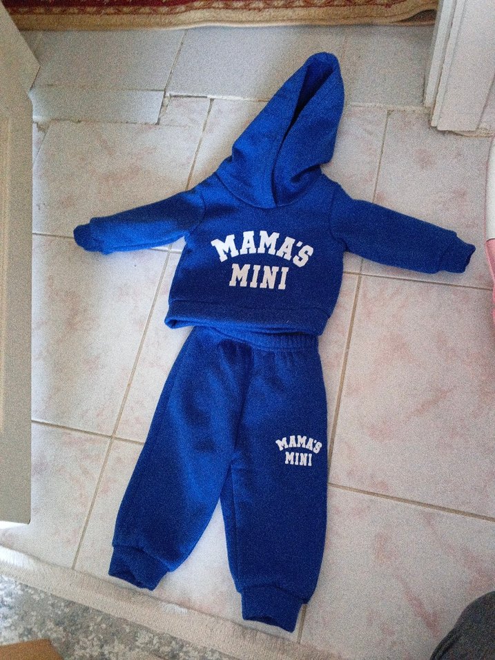 Kapüşonlu Mavi Erkek Bebek Takımı - Görsel 5