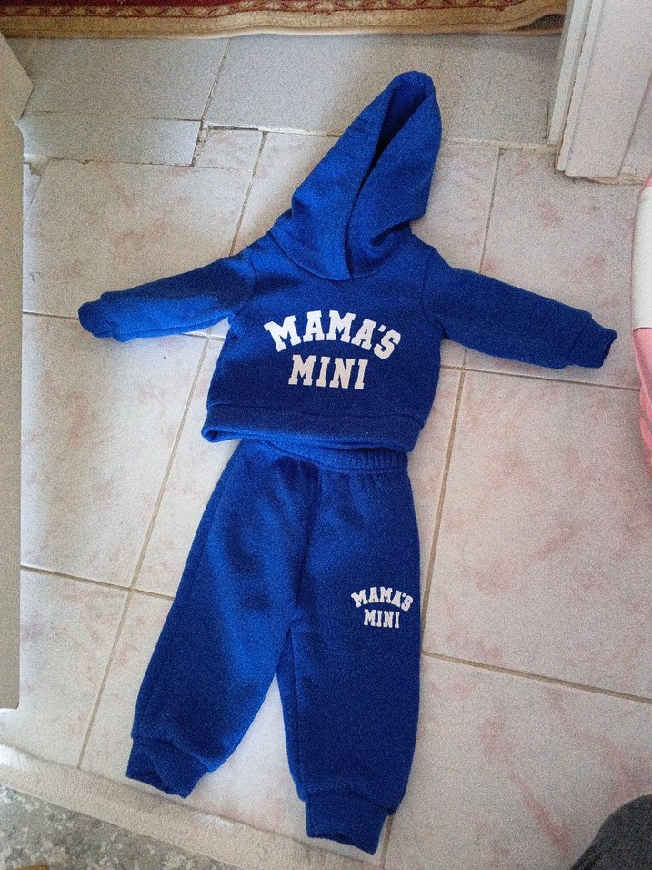 Kapüşonlu Mavi Erkek Bebek Takımı - Görsel 2