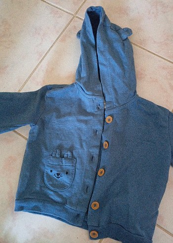 Düğmeli Kapüşonlu Erkek Çocuk Sweatshirt - Görsel 5