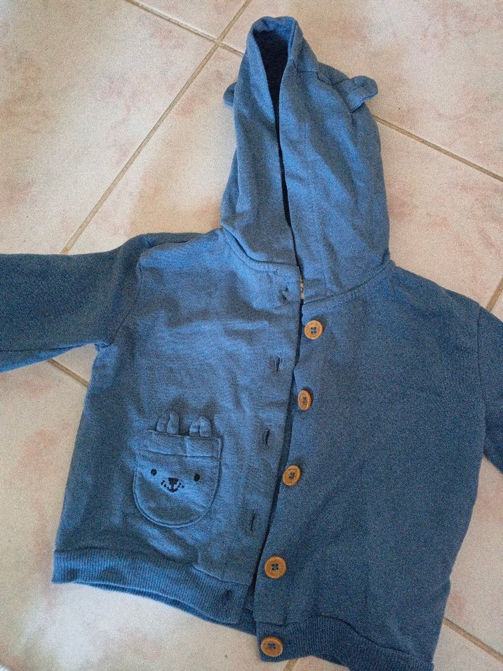 Düğmeli Kapüşonlu Erkek Çocuk Sweatshirt - Görsel 5