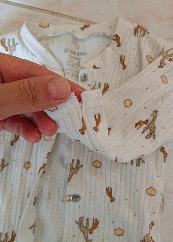 Uzun Kollu Bebek Tulumu, Bohem Stil, Düğmeli - Görsel 5