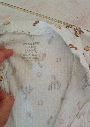 Uzun Kollu Bebek Tulumu, Bohem Stil, Düğmeli - Görsel 4