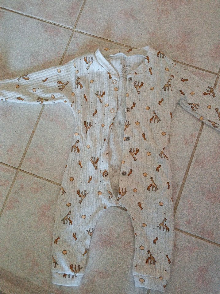 Uzun Kollu Bebek Tulumu, Bohem Stil, Düğmeli - Görsel 2