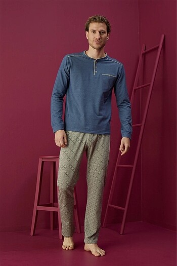 Erkek Desenli Pijama Takımı