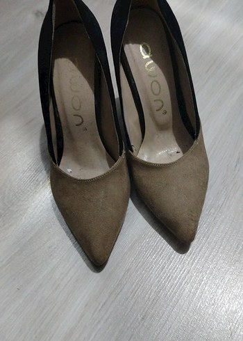 Bej Süet Stiletto Kadın Ayakkabı