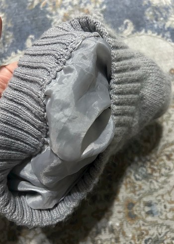 Gri Örgü Kadın Eldiven bere tekli fiyatıdır - Görsel 6