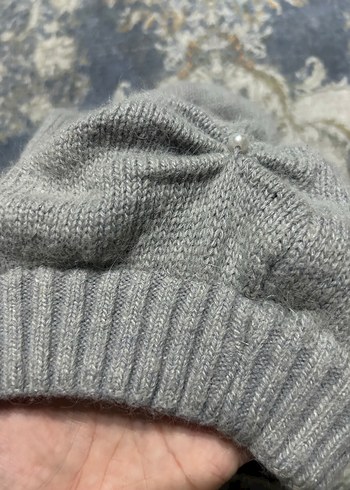 Gri Örgü Kadın Eldiven bere tekli fiyatıdır - Görsel 7