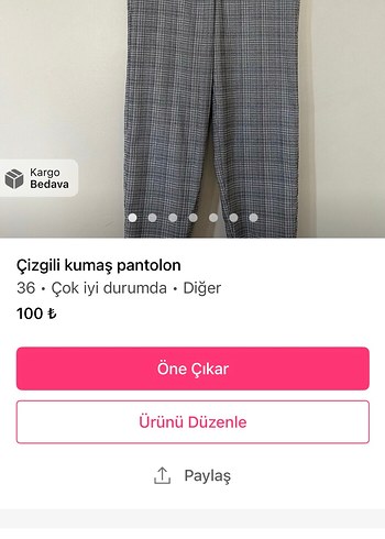 Koton Gri Ekose Kemerli Midi Kumaş Pantolon