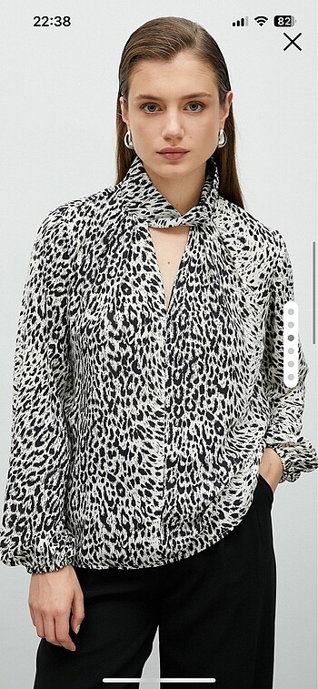Zebra desenli uzun bluz