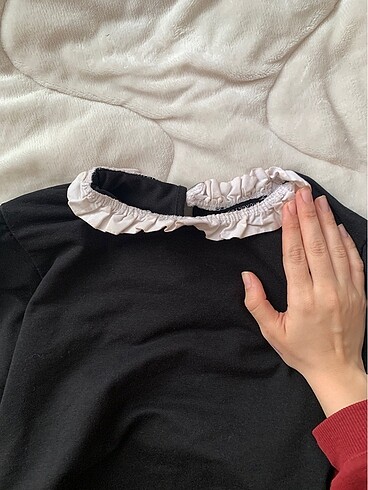 s Beden siyah Renk Örme detaylı bluz