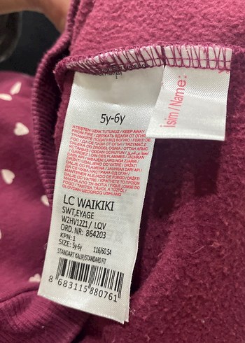 LC Waikiki Bordo Uzun Kollu Desenli Kız Bebek Takımı