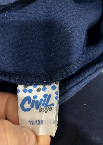 12-13 Yaş Beden Erkek Çocuk Koyu Mavi Sweatshirt