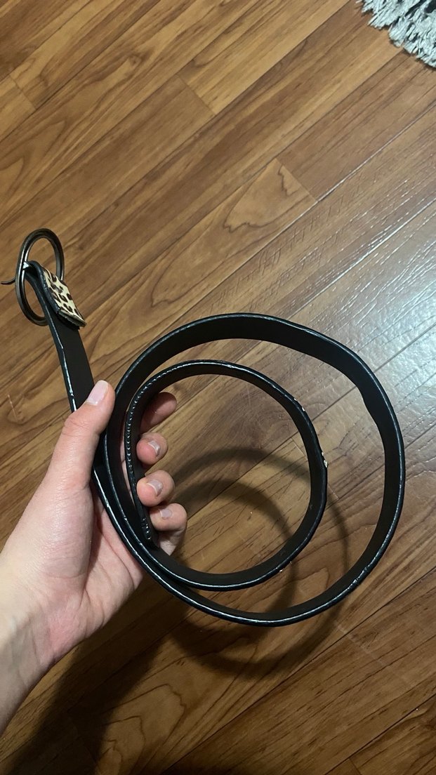 Kahverengi Leopar Desenli Deri Kemer - Görsel 2