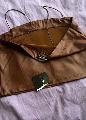 Bej Deri Kadın Askılı büstiyer - Görsel 2