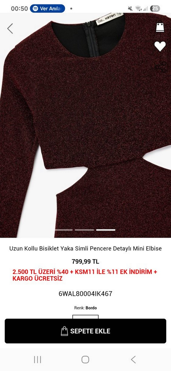 Bordo Parlak Mini Abiye Elbise - Görsel 4